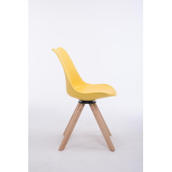 Silla para visitas Troyes Square Amarillo,Natural (roble)