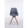 Silla para visitas Troyes Square Gris,Natural (roble)