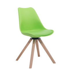 Silla para visitas Troyes Square Verde,Natural (roble)