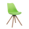 Silla para visitas Troyes Square Verde,Natural (roble)