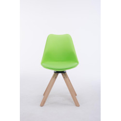 Silla para visitas Troyes Square Verde,Natural (roble)