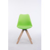 Silla para visitas Troyes Square Verde,Natural (roble)