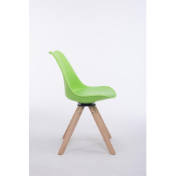 Silla para visitas Troyes Square Verde,Natural (roble)