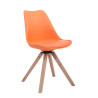 Silla para visitas Troyes Square Naranja,Natural (roble)