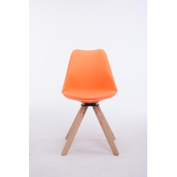 Silla para visitas Troyes Square Naranja,Natural (roble)