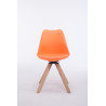 Silla para visitas Troyes Square Naranja,Natural (roble)