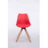 Silla para visitas Troyes Square Rojo,Natural (roble)