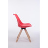 Silla para visitas Troyes Square Rojo,Natural (roble)