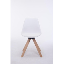 Silla para visitas Troyes Square Blanco,Natural (roble)