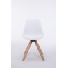 Silla para visitas Troyes Square Blanco,Natural (roble)