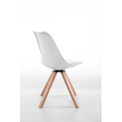 Silla para visitas Troyes Square Blanco,Natural (roble)