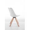 Silla para visitas Troyes Square Blanco,Natural (roble)