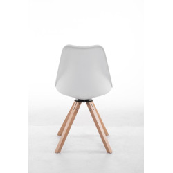 Silla para visitas Troyes Square Blanco,Natural (roble)