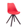 Silla para visitas Troyes Square Rojo,Nogal (roble)