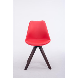 Silla para visitas Troyes Square Rojo,Nogal (roble)