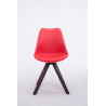 Silla para visitas Troyes Square Rojo,Nogal (roble)