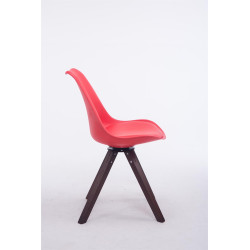 Silla para visitas Troyes Square Rojo,Nogal (roble)