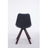 Silla para visitas Troyes Square Negro,Nogal (roble)