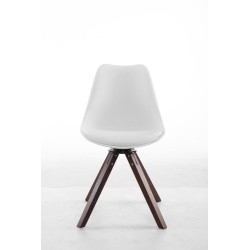 Silla para visitas Troyes Square Blanco,Nogal (roble)