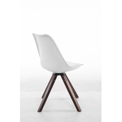 Silla para visitas Troyes Square Blanco,Nogal (roble)