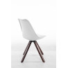 Silla para visitas Troyes Square Blanco,Nogal (roble)