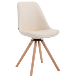 Silla de Visita Calais Rund Natural (roble),Crema