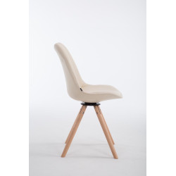 Silla de Visita Calais Rund Natural (roble),Crema