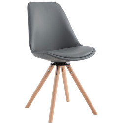 Silla de Visita Calais Rund Natural (roble),Gris