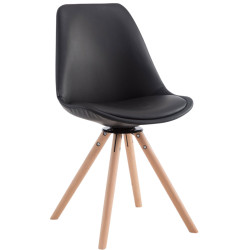 Silla de Visita Calais Rund Natural (roble),Negro