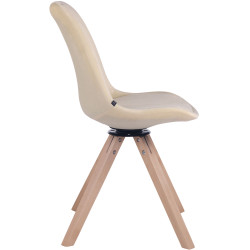 Silla Troyes Square En Terciopelo Natural (roble),Crema