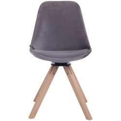 Silla Troyes Square En Terciopelo Natural (roble),Gris oscuro