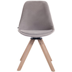 Silla Troyes Square En Terciopelo Natural (roble),Gris