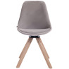 Silla Troyes Square En Terciopelo Natural (roble),Gris