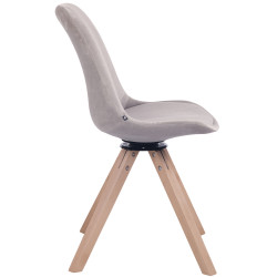 Silla Troyes Square En Terciopelo Natural (roble),Gris