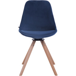 Silla Troyes Rund En Terciopelo Natural (roble),Azul