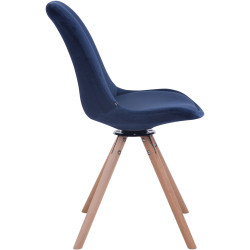 Silla Troyes Rund En Terciopelo Natural (roble),Azul