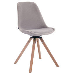 Silla Troyes Rund En Terciopelo Natural (roble),Gris