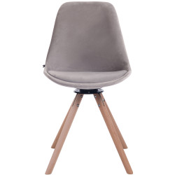 Silla Troyes Rund En Terciopelo Natural (roble),Gris