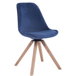 Silla Troyes Square En Terciopelo Natural,Azul