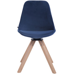 Silla Troyes Square En Terciopelo Natural,Azul