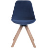 Silla Troyes Square En Terciopelo Natural,Azul