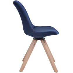 Silla Troyes Square En Terciopelo Natural,Azul