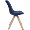 Silla Troyes Square En Terciopelo Natural,Azul