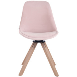 Silla Troyes Square En Terciopelo Natural,Rosado