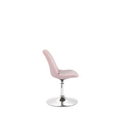 Silla Comedor Maverick En Terciopelo Rosado,Cromado