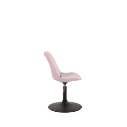 Silla Comedor Maverick En Terciopelo Rosado,Negro