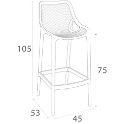 Taburete para exterior AIR Barro