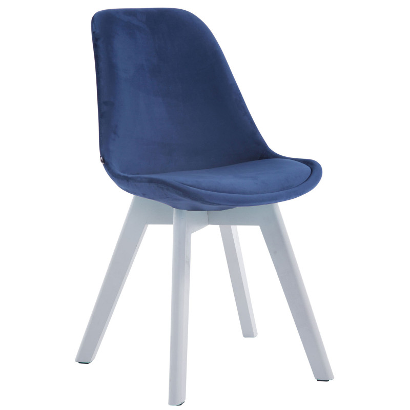 Silla Comedor Borneo V2 En Terciopelo Azul,Blanco