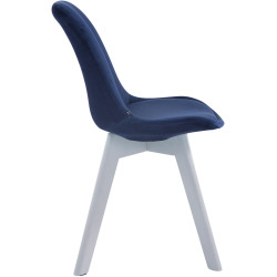 Silla Comedor Borneo V2 En Terciopelo Azul,Blanco