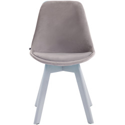 Silla Comedor Borneo V2 En Terciopelo Gris,Blanco